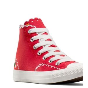 Converse Chuck Taylor All Star Red Floral High Top Sneakers Size 9 NWT